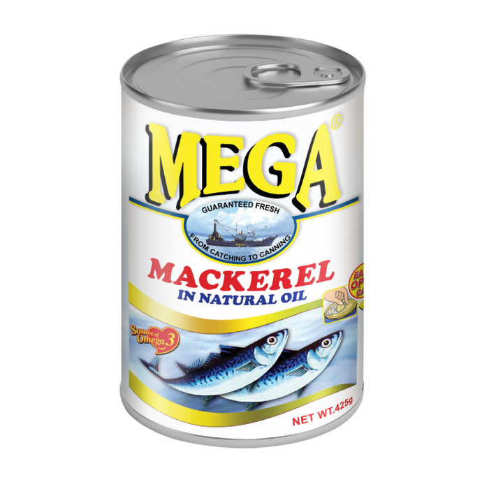 Mega Mackerel in Natural Oil 425g