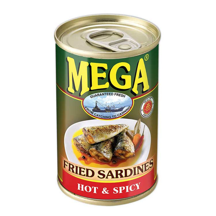 Mega Fried Sardines Hot and Spicy 155g