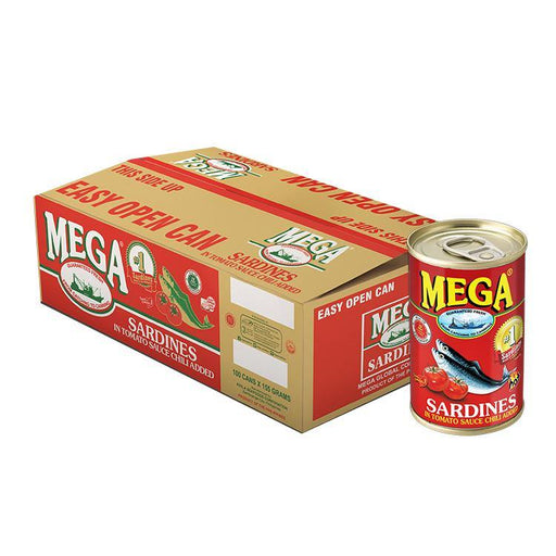 Mega Sardines in Tomato Sauce 155g x 100 - megamart.ph