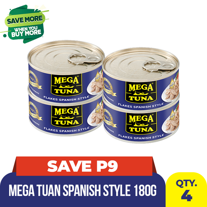 Mega Tuna Spanish Style 180g by 4's