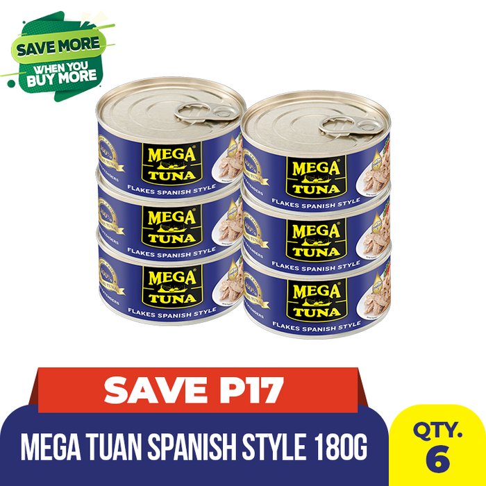 Mega Tuna Spanish Style 180g by 6's