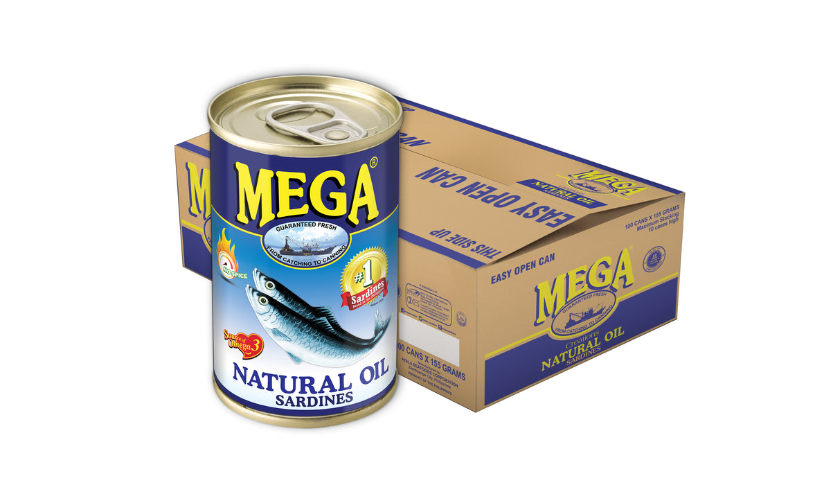 Mega Sardines in Natural Oil EOC 155g x 100