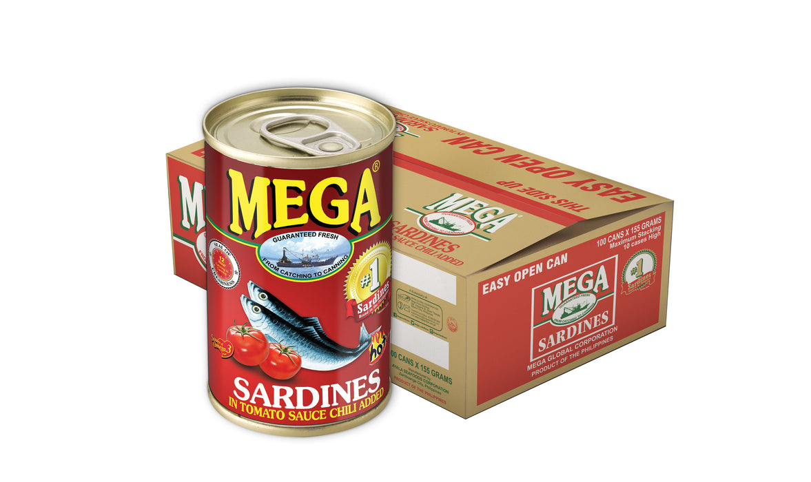 Mega Sardines in Tomato Sauce w/ Chili Added 155g x 100
