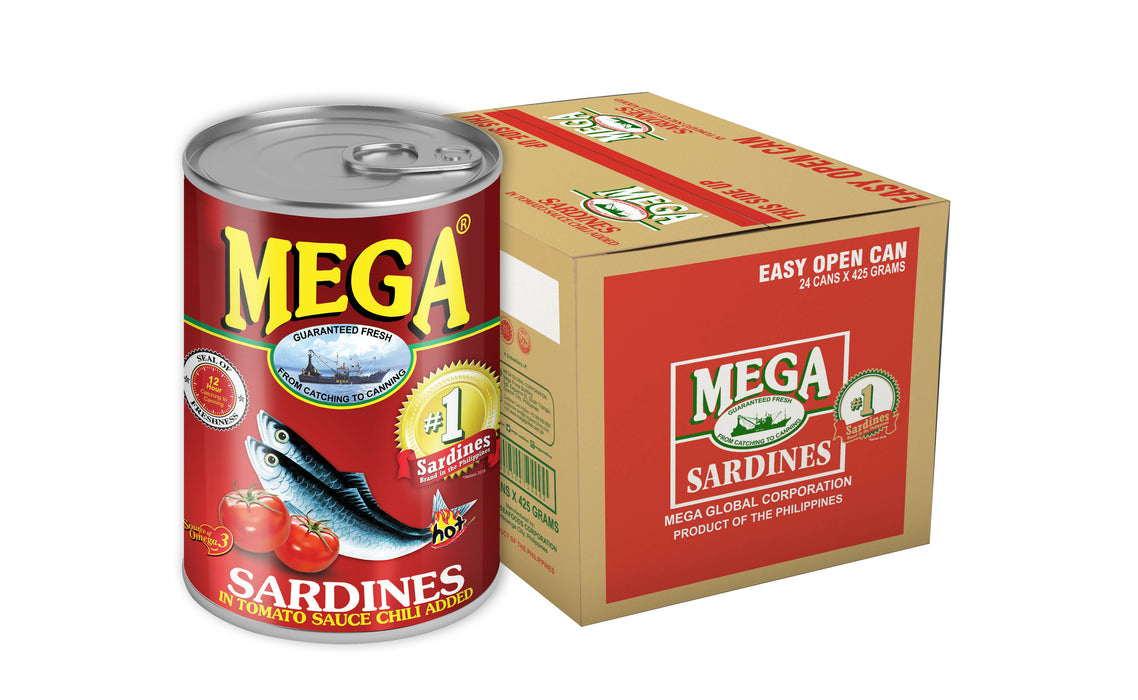 Mega Sardines in Tomato Sauce w/ Chili Added 425g x 24