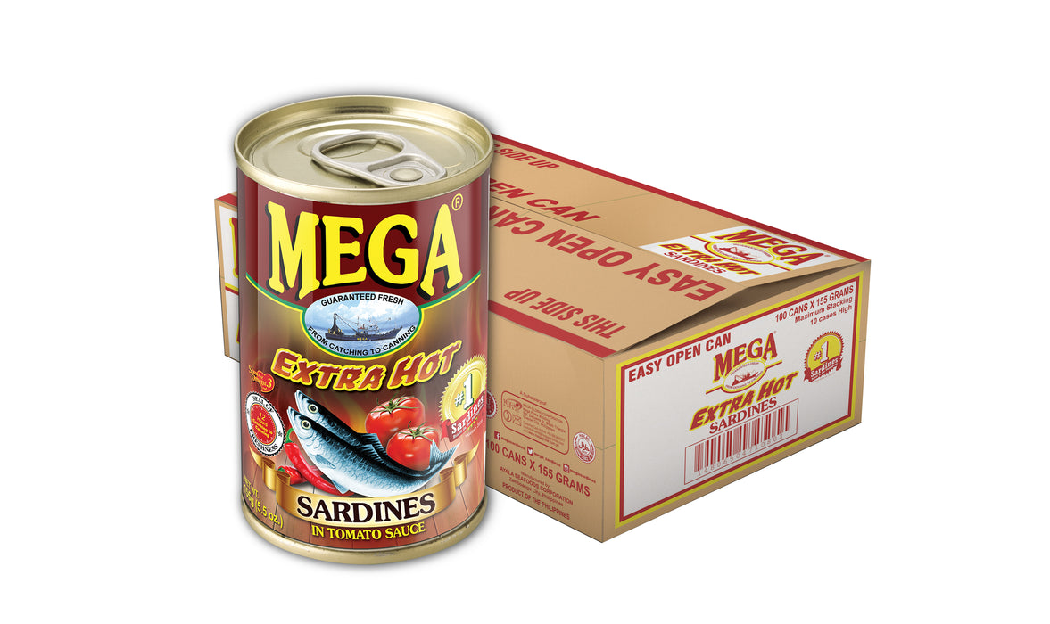 Mega Sardines in Tomato Sauce w/ Chili Extra Hot 155g x 100